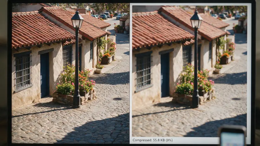 Side-by-side comparison of a sharp photo and a blurry, low-DPI version, showing why resolution matters when you convert JPG to PDF without losing quality.