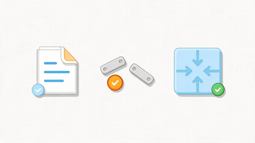 Illustration of a checklist, alignment tools, and a compress icon representing common PDF conversion fixes.