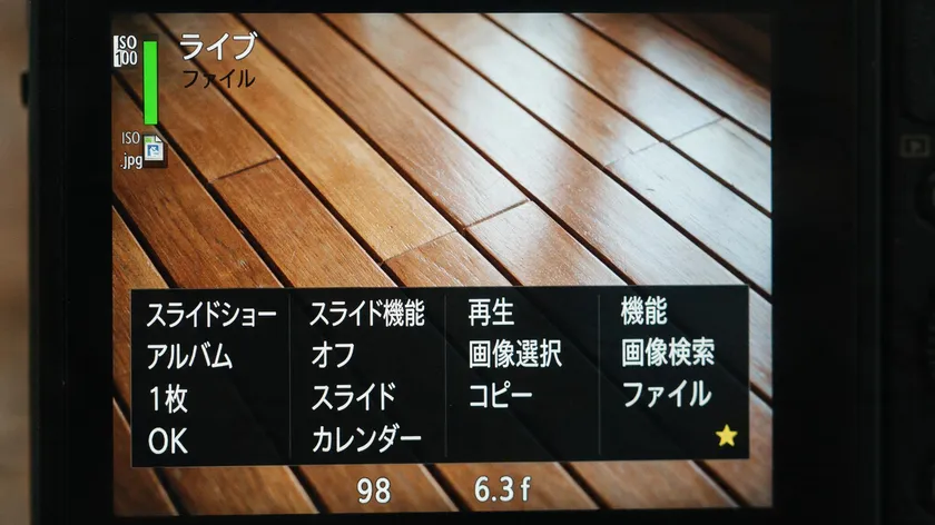 A digital camera screen displaying a photo with a .jpg file indicator, showing the image format side of the jpeg vs pdf comparison.