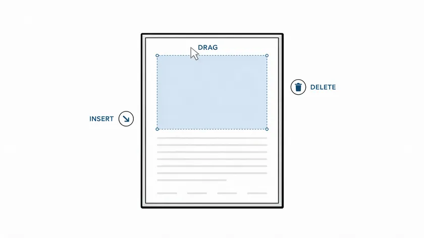 How to add text to a PDF by inserting, dragging, and deleting a text box on the page.